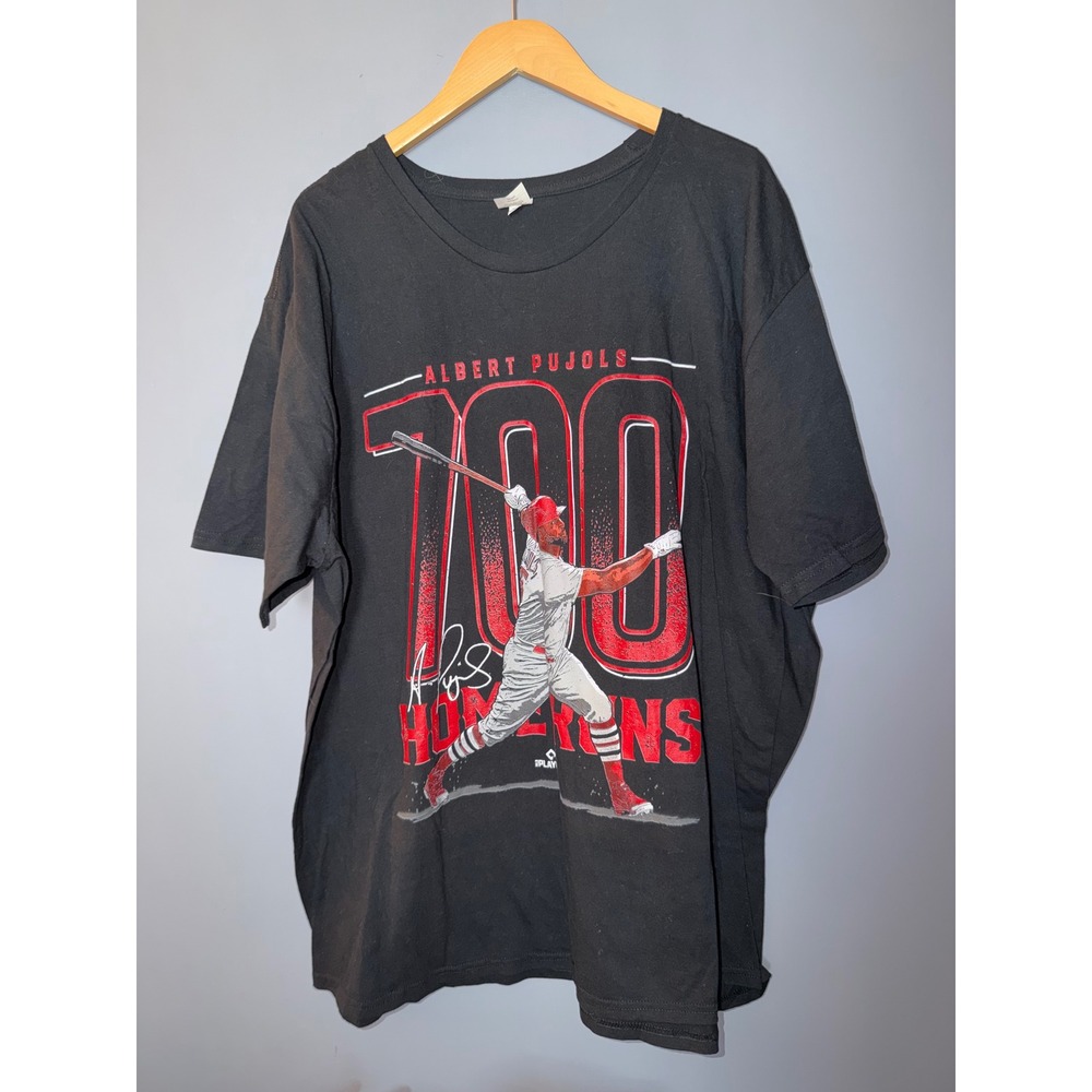 Albert Pujols 700 Home Runs St Louis Cardinals MLB Players Black T-Shirt 3XL‎